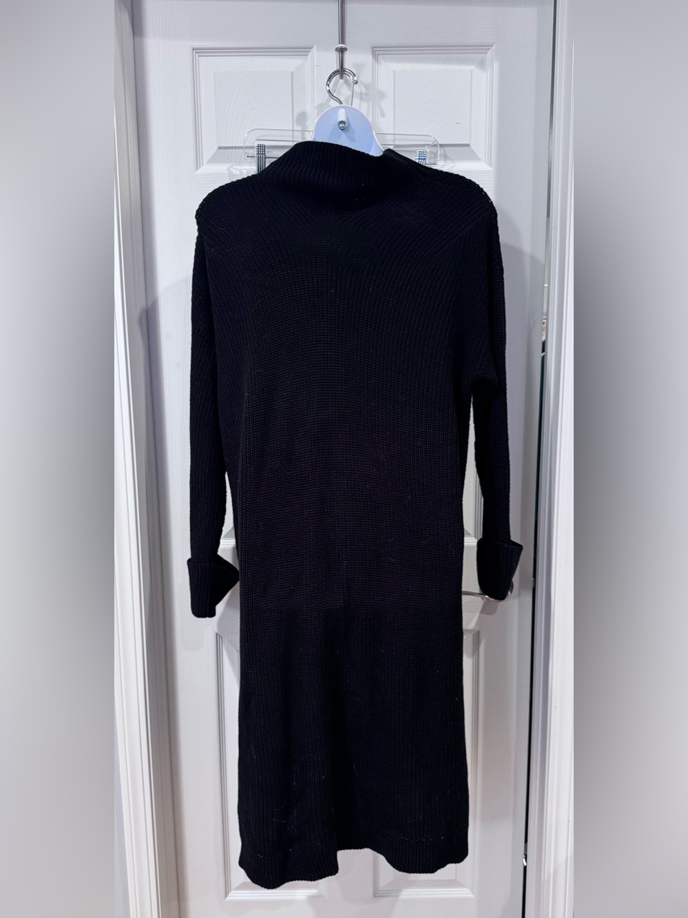 NWOT Caslon Nordstrom Black Ribbed Turtleneck Sweater Dress, sz 3x